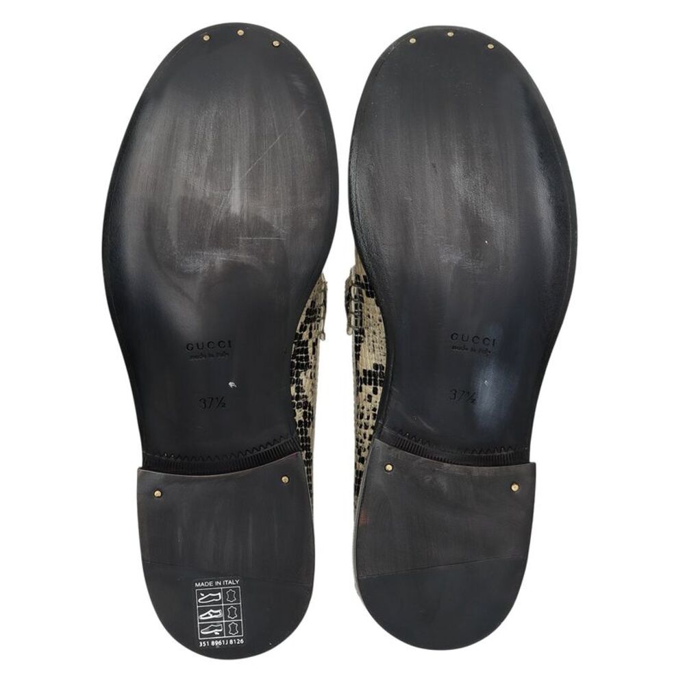 Gucci Python Embossed Logo Loafers - Size 7.5 / 37.5 - Picture 6 of 8